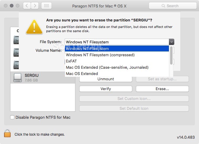 paragon ntfs serial number reinstall system